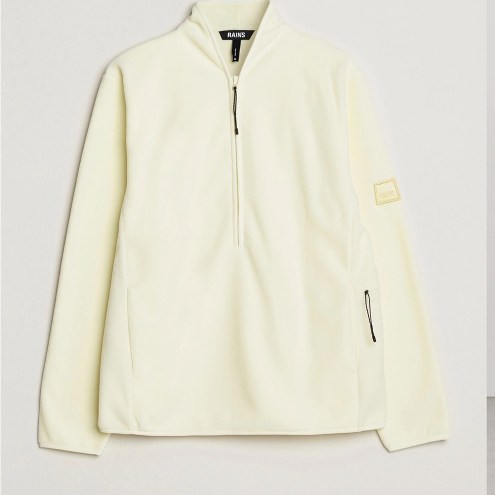 RAINS fleece half-zip pullover straw neon yellow size Small
